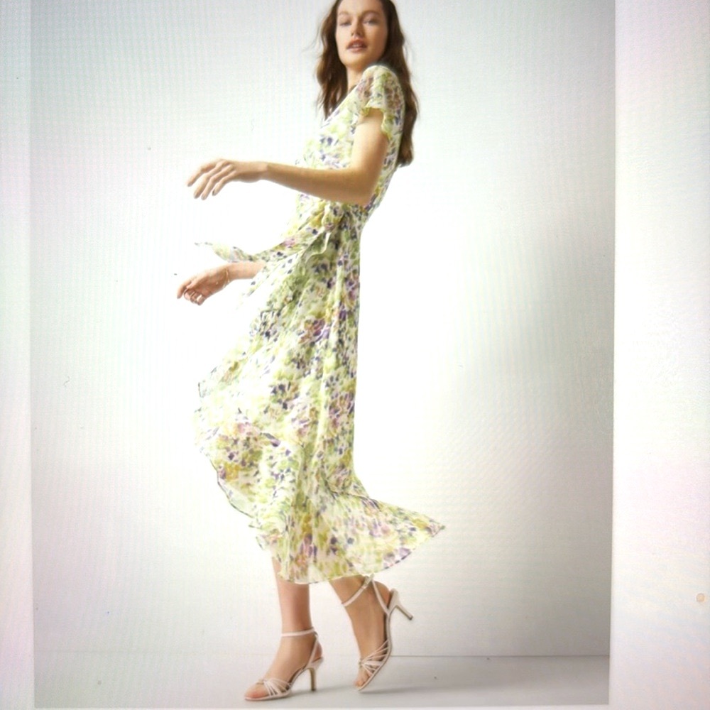 White House Black Market Floral High Low Dress worn one time.